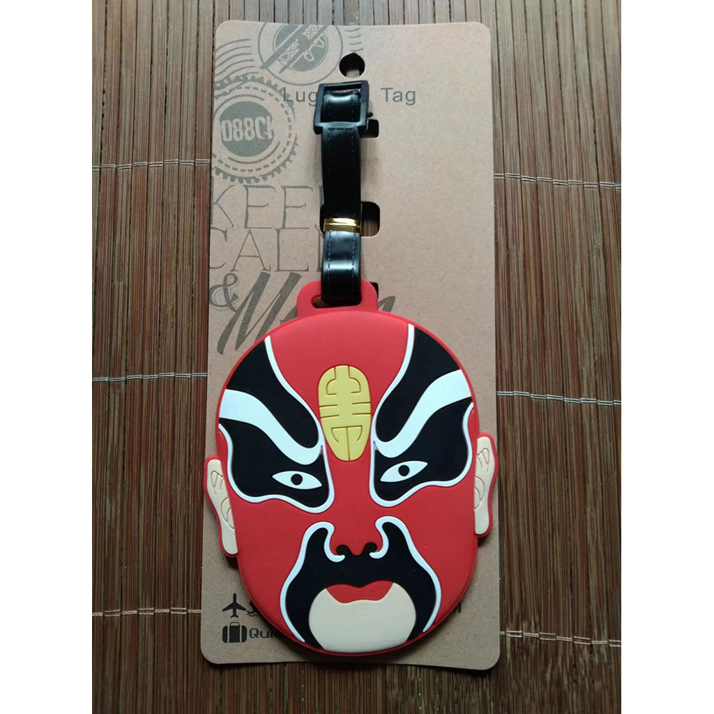 ป้ายชื่อกระเป๋ารายชื่อ Peking Opera Facebook Shape แท็กกระเป๋าเดินทาง Peking Opera Mask แท็กกระเป๋าเ