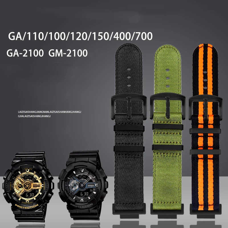 ผ้าใบไนลอนสําหรับ GSHOCK Casio DW5600 DW-5600 GA110 GA100 GA120 GM2100 GA2100 GA2110 ดัดแปลงสายกีฬา 
