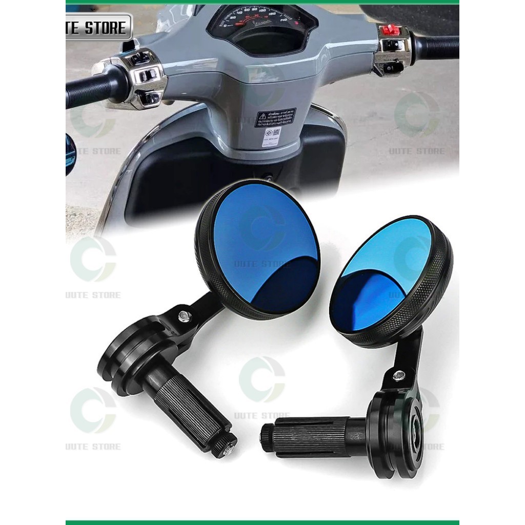 รับประกัน！กระจกปลายแฮนด์ R-Mini สำหรับ Lambretta & Vespa สปอร์ต ดีไซน์สวย งาน CNC คุณภาพ แข็งแรงทนทาน : Pocenti Scooters