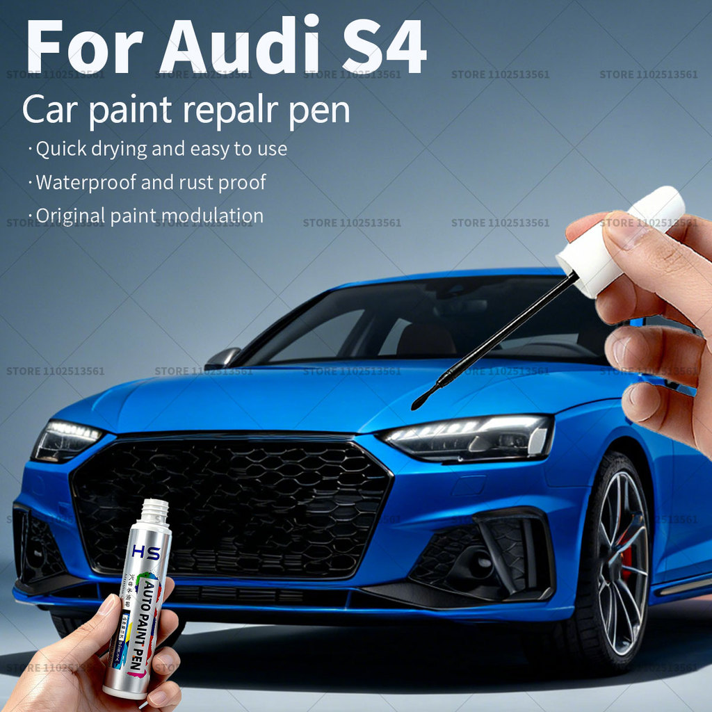 สําหรับ Audi S4 รถซ่อมสีปากกา Touch Up Scratch Remover DIY อุปกรณ์รถยนต์สีขาว LY9C LS9R สีเทา 6Y สีแ