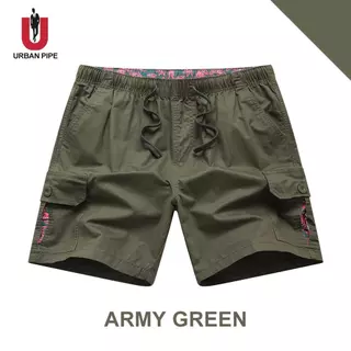 URBAN PIPE กางเกงทำงานผู้ชาย การพิมพ์ซับใน 6 กระเป๋าเหนือเข่า 28-34 Lining Printing 6 Pocket Cargo Shorts 5218