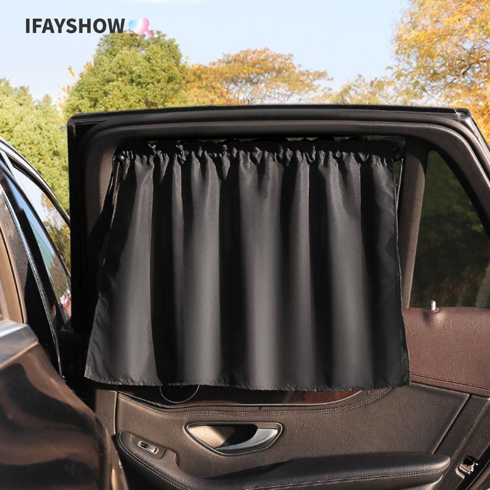 IFAYSHOW ผ้าม่านดูดถ้วย, UV Protection สีดํารถหน้าต่างบังแดด,ทนทาน Universal หน้าต่างด้านข้างสําหรับเด็กเด็กทารกบังแดดฤดูร้อน