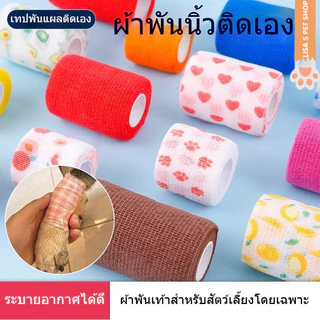 เทปพันแผล สายรัดยึด ผ้าพันเท้าสัตว์เลี้ยง เทปกาวติดเอง ป้องกันฝุ่น ป้องกันสกปรก ขณะออกไปเดินเล่น สำหรับสุนัข 🐶🩹