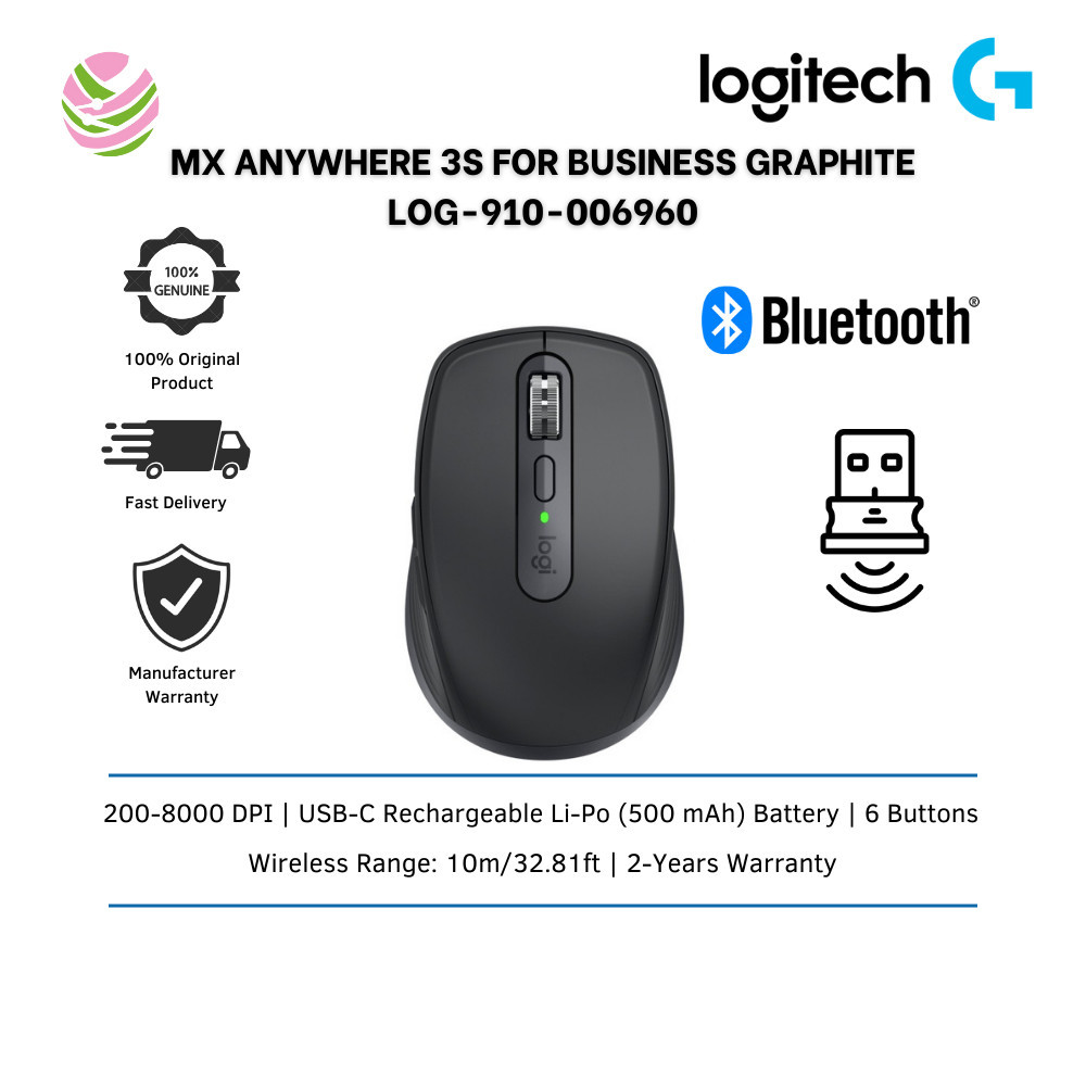 LOGITECH MX ANYWHERE 3S สําหรับกราไฟท์เมาส์ธุรกิจ - LOG-910-006960