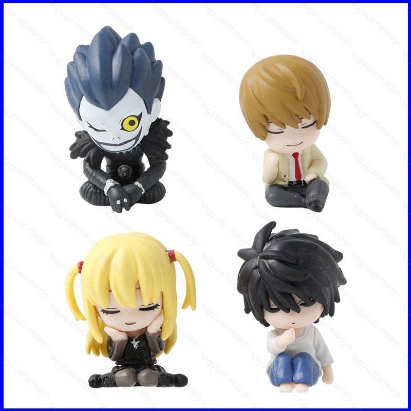 ZY1 4pcs Death Note Ryuk Light Yagami Misa Amane Lawliet Chibi Action Figure เครื่องประดับ YZ1