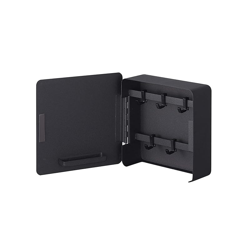 Yamazaki Magnetic Key Hook, 2-Tier, Black, Approximately W15.8 x D5.5 x H15.8 cm, Tower, Entrance, K