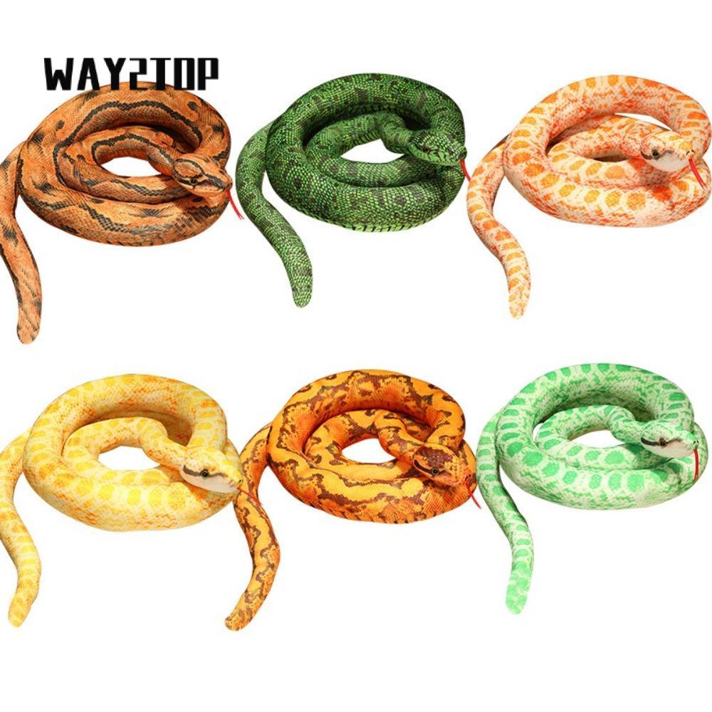 WAY2TOP ของเล่นตุ๊กตา Python ประดิษฐ์,สีเหลืองสีเขียว 110/160 ซม.งูยักษ์ของเล่น,เลียนแบบจําลองตุ๊กตาสัตว์ตลกตุ๊กตาสัตว์เลื้อยคลาน Spoof Joke
