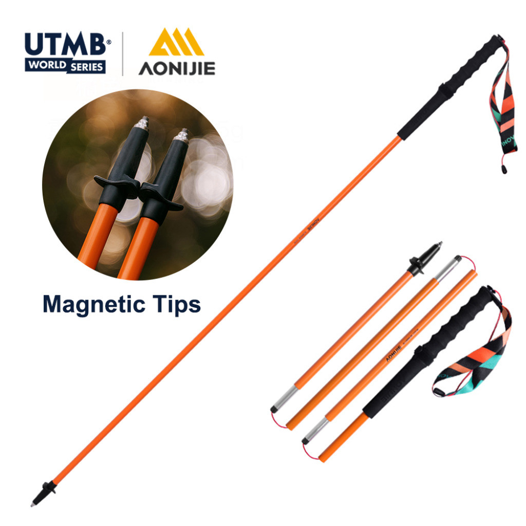 AONIJIE คู่ trekking pole สำหรับเดินป่าและวิ่งเทรล จากอลูมิเนียม 7075 พับเก็บได้ง่าย