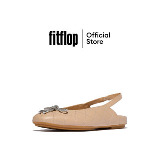 FITFLOP DELICATO CRYSTAL-BOW QUILTED S รองเท้าทรงบัลเล่ต์ผู้…