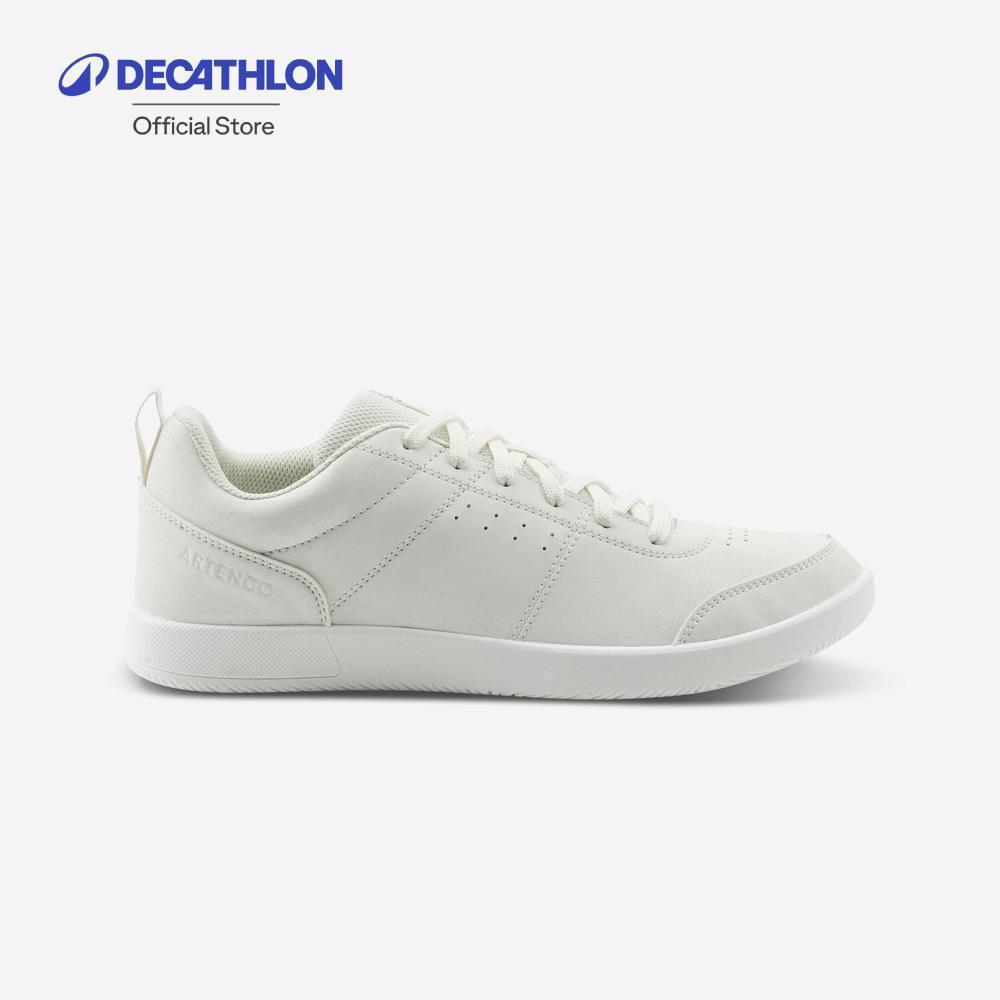 Decathlon Men'S Tennis Shoes รองเท้าเทนนิสผู้ชายสำหรับพื้นสนามหลายประเภท รุ่น Essential - White