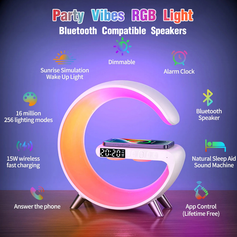ลำโพงไร้สายบลูทูธพร้อมไฟ RGB สำหรับทั้งในและนอกบ้าน