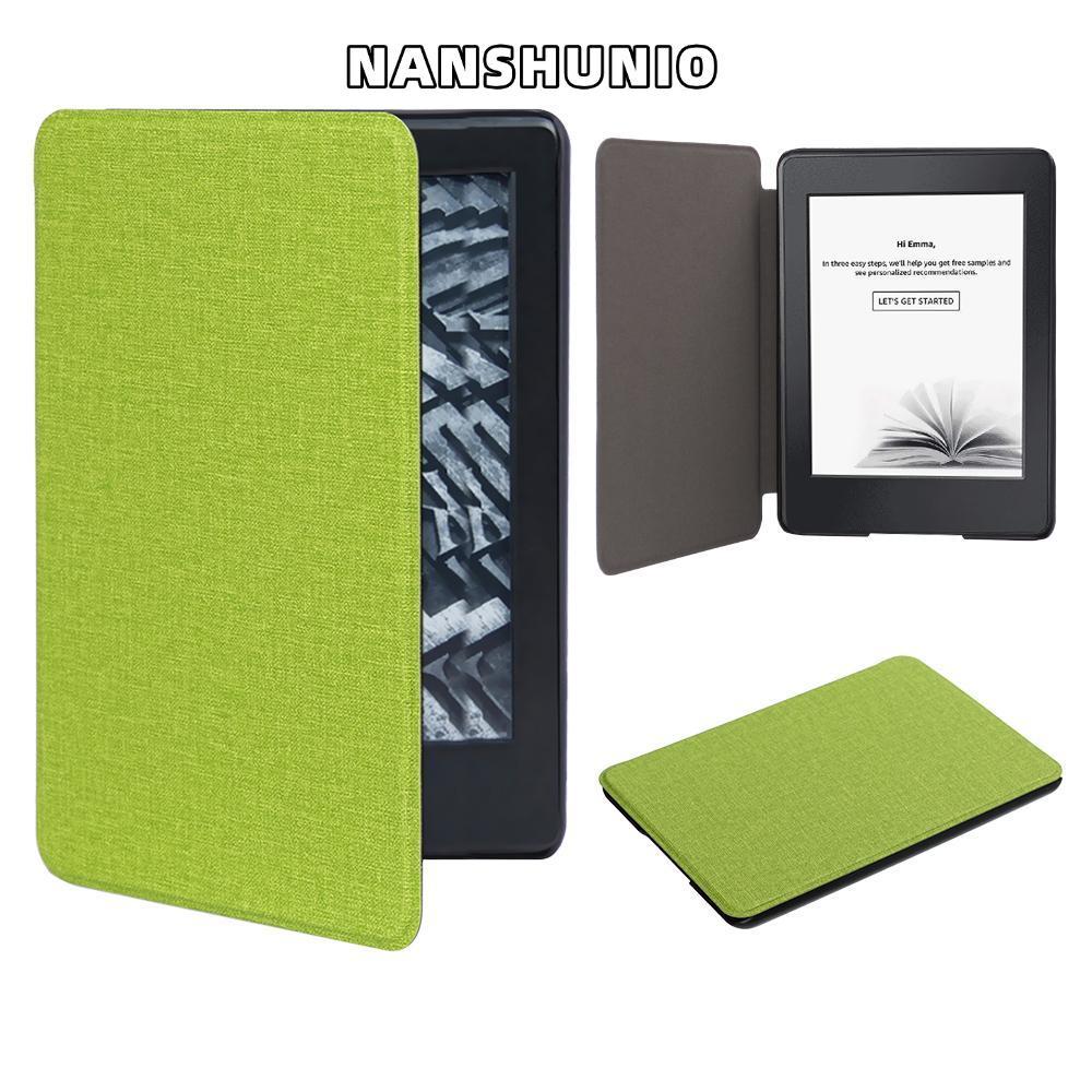 NANSUNIO Smart Fabric Texture Folio หนัง PU สําหรับ Kindle Paperwhite 4 10th Generation 2018