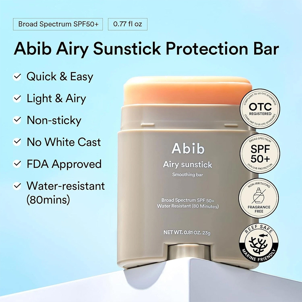 Abib Airy Sunstick Protection Bar Broad Spectrum SPF50+ 0.81 ออนซ์ / 23 กรัม