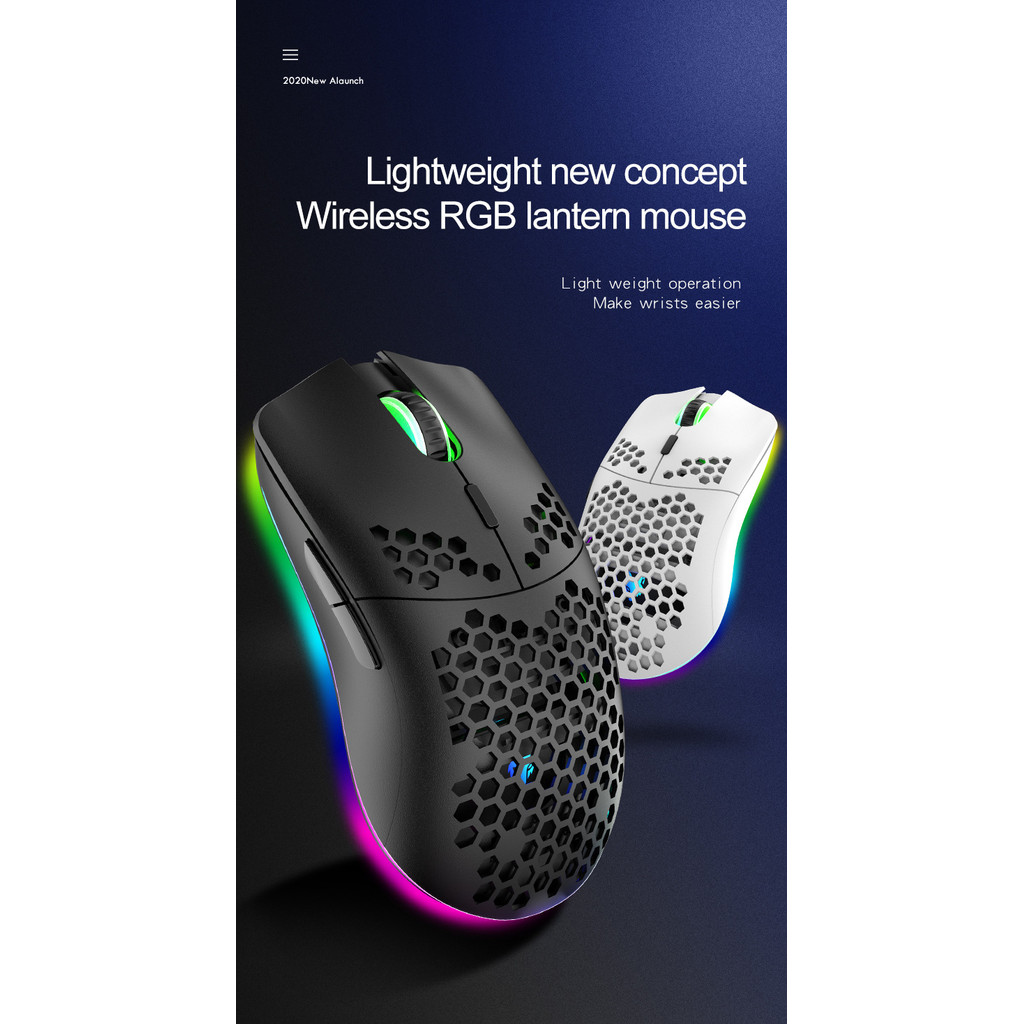 Hyun Silver Fox XYH80 Hollow Hole ชาร์จเมาส์ไร้สายเกม RGB Luminous คอมพิวเตอร์เมาส์สํานักงานน้ําหนัก
