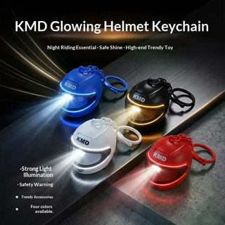 Simulation LED Luminous Helmet Keychain Night Light Decor Ornament Model Toy Gift for Boyfriends