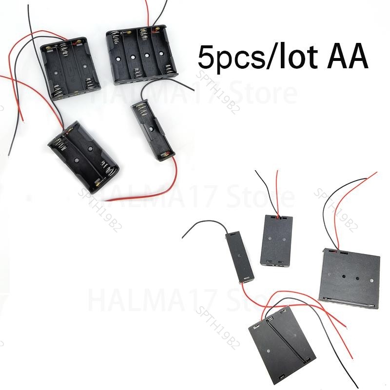 5 ชิ้น/ล็อตพอร์ตแบตเตอรี่กล่องผู้ถือตะกั่ว 3Xaa 2xaa aa AA 2AA 3AA 4AA 1.5v 3v 4.5v 6v TH19B2