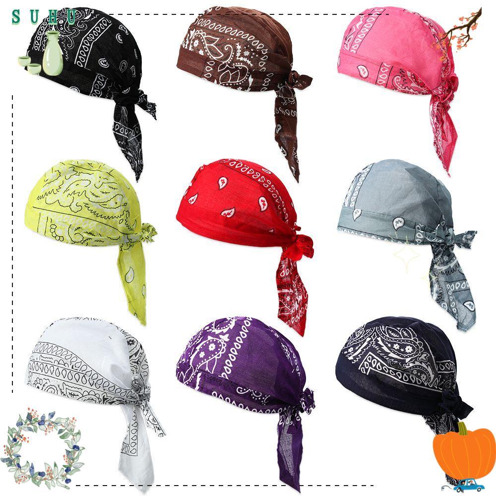 SUHU Pirate Hat Adjustable Cancer Chemo Hat Cotton Elastic Headscarf Bandana