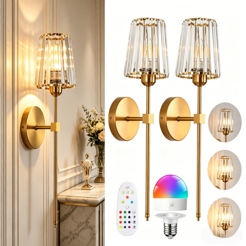 โคมไฟติดผนัง สมัยใหม่ เรียบง่าย ไร้สาย ชาร์จ LED โคมไฟติดผนัง นอร์ดิก คริสตัล เหมาะสำหรับ ห้องนั่งเล่น ผนังพื้นหลัง ห้องนอน ข้างเตียง