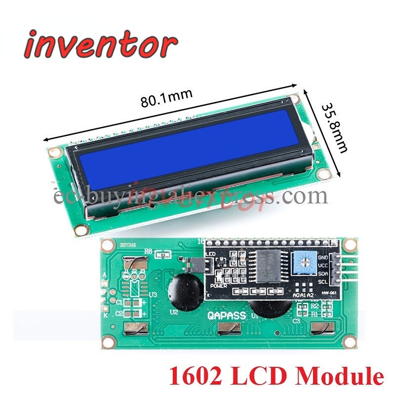 LCD1602 1602 โมดูล LCD สีฟ้า/สีเหลืองสีเขียวหน้าจอ 1602A จอแสดงผล LCD LED PCF8574T PCF8574 IIC I2C อ