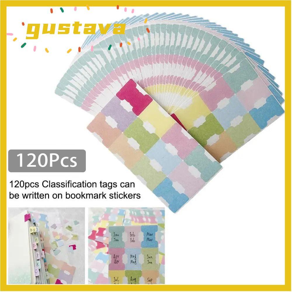 GUSTAVA 60/120 ชิ้น Self-กาวแท็บกระดาษ,ส่วนบุคคล Planner File Tabs Flags Index Label สติกเกอร์, Mult