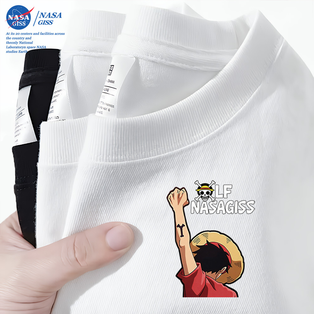 NASA เสื้อยืดชายหญิงแขนสั้น สไตล์ลำลอง summer luffy พิมพ์ลาย คอตตอน คอกลม หลวมและระบายอากาศ – โปรปัง