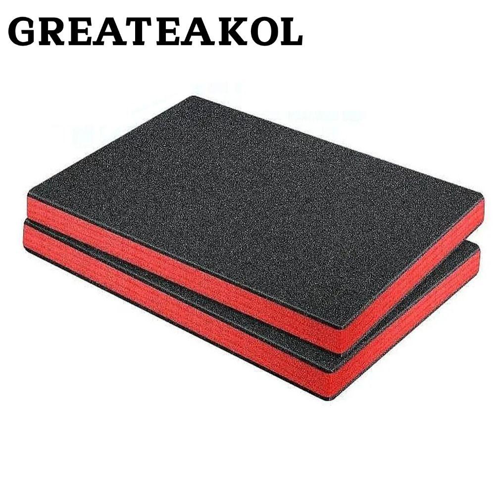 GREATESKOL Packing EPE Foam Pads, Black Red Foam Tool Box Foam Insert, Multi-purpose Tool Box Organi