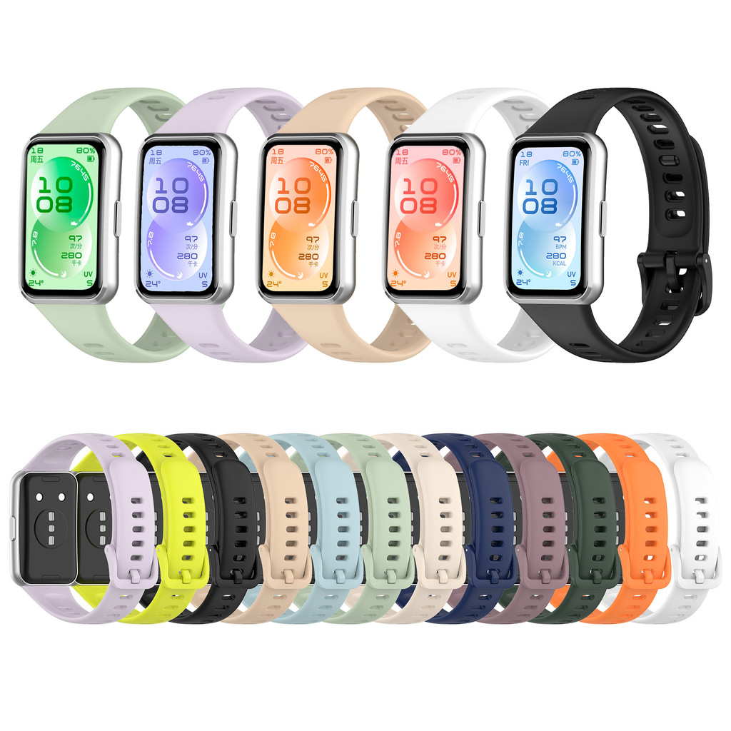 สายรัดซิลิโคนอ่อนนุ่มสําหรับ Huawei Band 11 / Band11 Pro NFC สายรัดข้อมือกีฬาสร้อยข้อมือสมาร์ทวอทช์