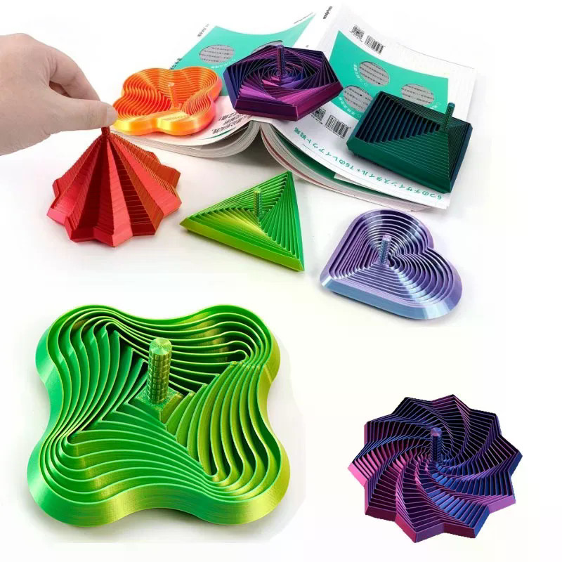 ZETU 3D พิมพ์ Fractal ตารางของเล่น Mesmerizing เกลียวออกแบบ Reliever ประณีตตกแต่งของขวัญรายการ Fract