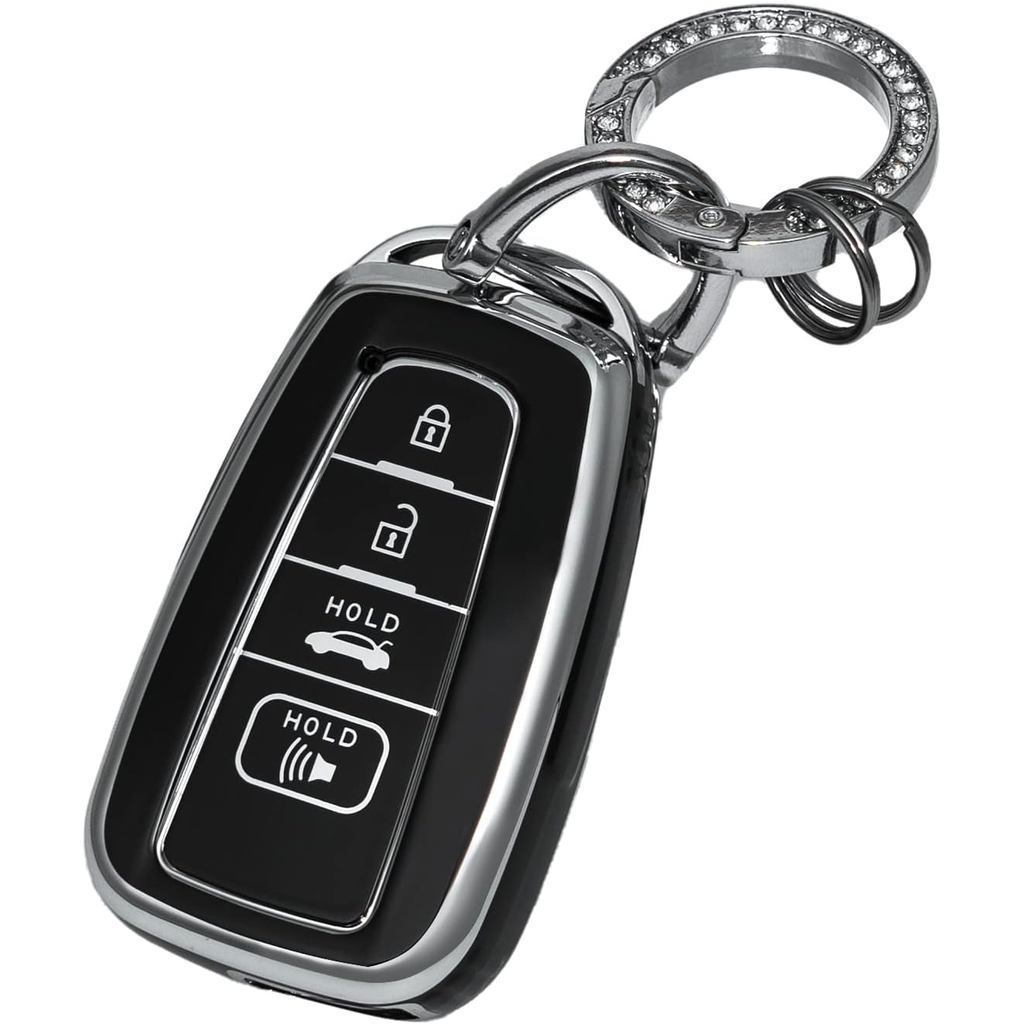 OFFCURVE Toyota Key Fob ฝาครอบพวงกุญแจสําหรับ 2018-2022 Toyota RAV4 Camry Corolla Avalon C-HR Prius 