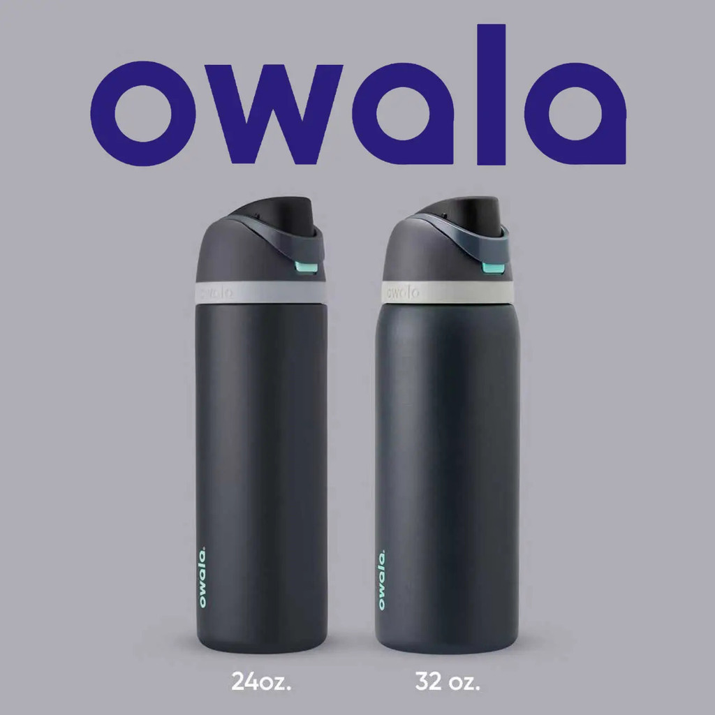 Foggy Tide Owala FreeSip ขวดน้ําสแตนเลสหุ้มฉนวนพร้อมกีฬาฟาง 24Oz/32Oz
