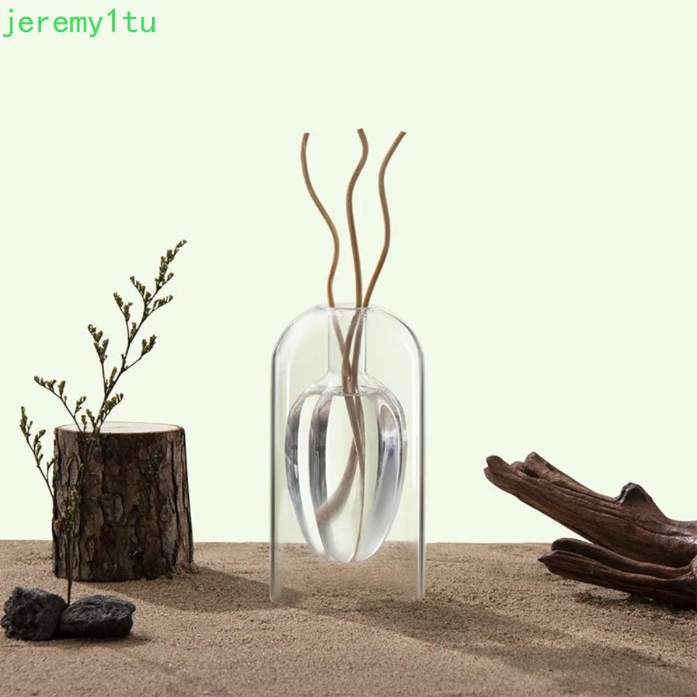 JEREMY แก้ว Essential Oil Diffuser, พร้อม Diffusers Sticks 130/200ML ขวดกระจายน้ํามันหอมระเหย, Double Layered Minimalism น้ํามันหอมระเหยประณีตขวดระเหย Study