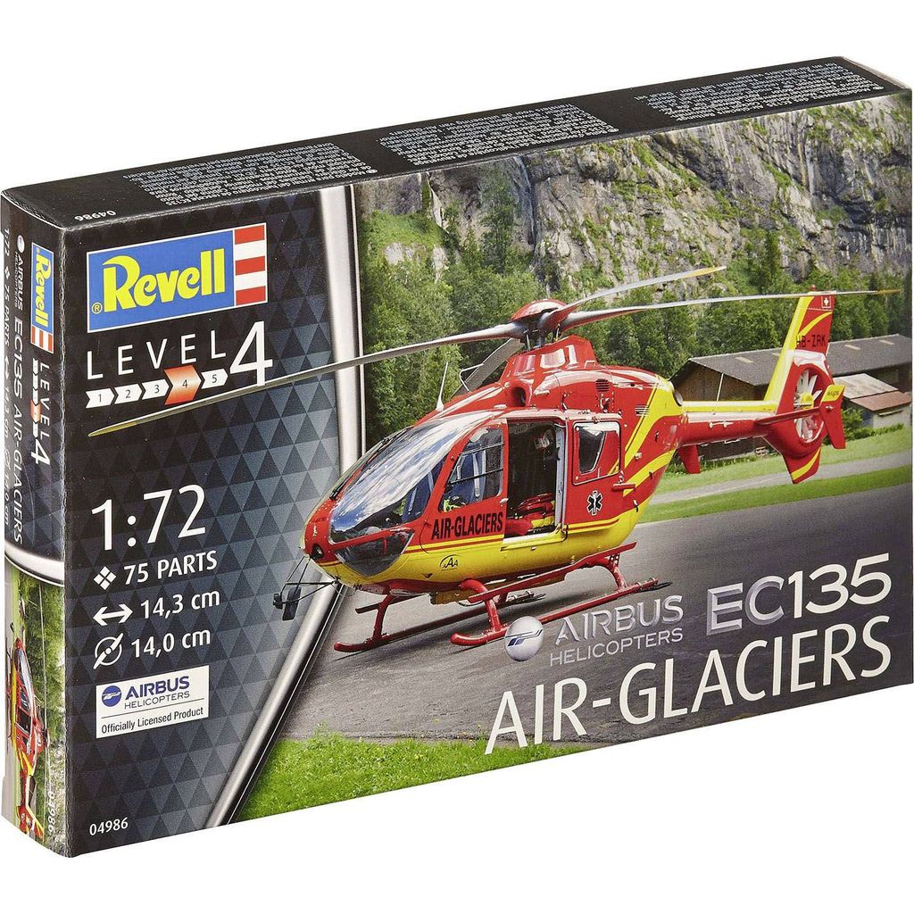 3G รุ่น Revell/Levell ประกอบเครื่องบิน 04986 EC135 Air-Glaciers Helicopter