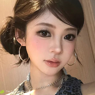 ต่างหู earrings 1คู่ แฟชั่น ins สไตล์เกาหลี y2k สีเงิน สำหรับผู้หญิง แฟชั่น มินิมอล กลม COD