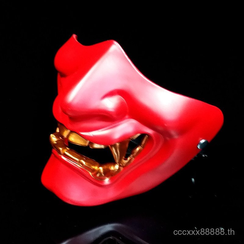 Prajna Mask Half Face Japanese Adult cos Grimace Onmyoji Demon Lanling King Japanese Style Horror Ta