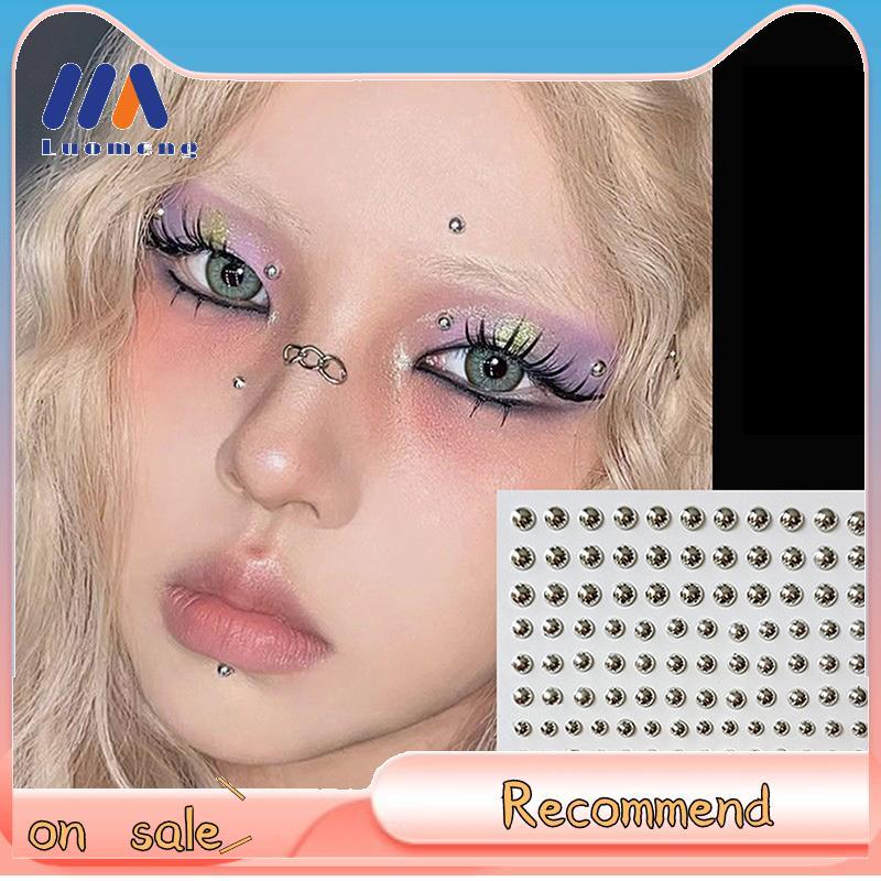 Luo-Meng 165/180 ชิ้นคริสตัล Rhinestone จมูก Studs ปลอม Stick บน Body Gems ไม่มีเจาะ Lip Gems สําหรับผู้หญิงวัยรุ่น Face ตกแต่ง Nice
