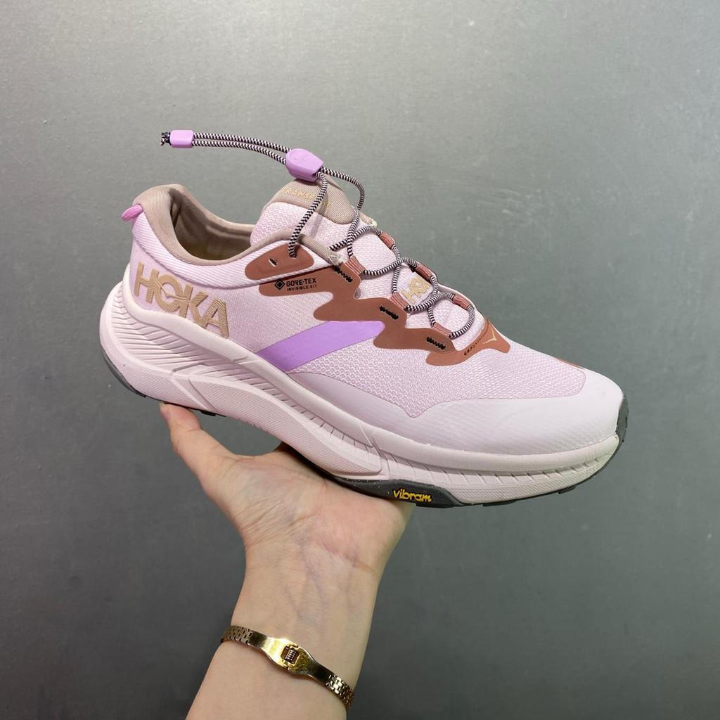 รองเท้าเดินป่า Hoka One One สีชมพู สำหรับผู้หญิง ออกแบบเพื่อกันลื่นและกันน้ำ