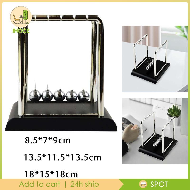 [Ihoce] Newton Cradle Balance Balls ของเล่นเพื่อการศึกษาสําหรับเด็กการเรียนรู้ฟิสิกส์พร้อมขาตั้งไม้ล