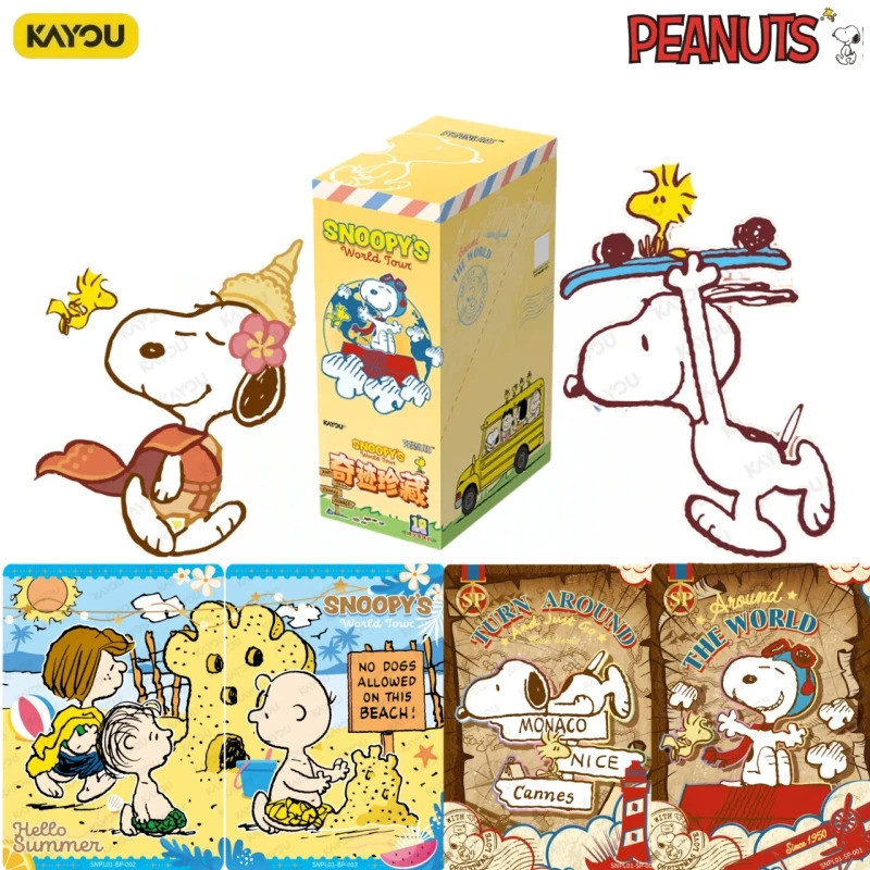 KAYOUแท้NewPeanutsSnoopySeriesMiracleCollectorsWorldTravelCardAnimeToyMerchandiseHolidayGiftOriginal