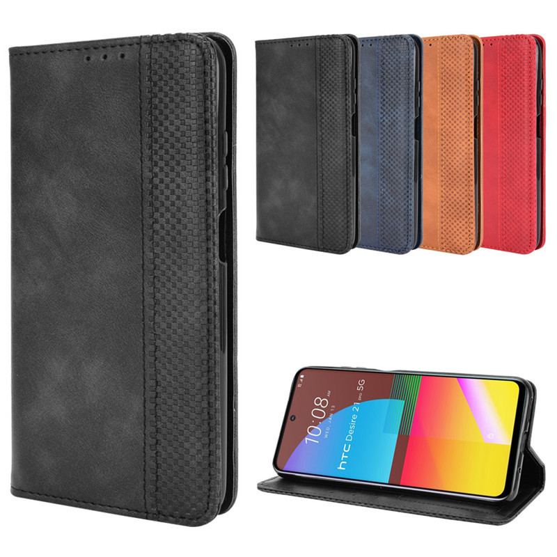 เหมาะสําหรับ HTC Desire 21 Pro Phone Case Desire 22Pro Phone Leather Case Magnetic Flip Card