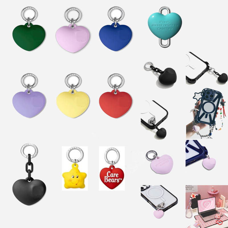 CASE Care Bears Charm พวงกุญแจ - Puffy Heart All Phone backpack Wristlet Pendant Charm Cross body Strap สายรัดข้อมือ Lanyard อุปกรณ์เสริมอเนกประสงค์