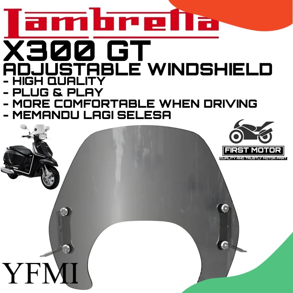 WINDSHIELD LAMBRETTA X300 GT X 300 GT อุปกรณ์เสริม WINDSHIELD ดัดแปลงการปรับเปลี่ยน
