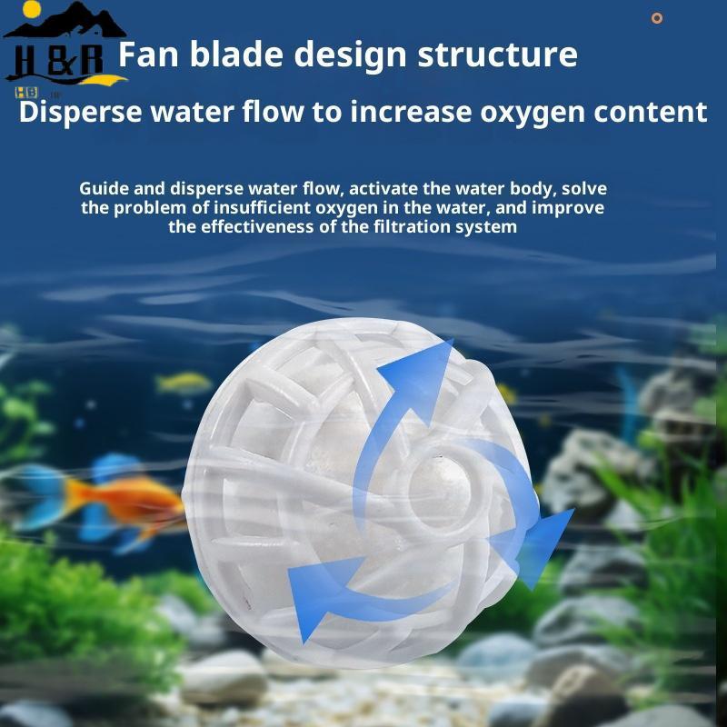 H&B Dec 10 ชิ้นตู้ปลากรองผ้าฝ้าย Magic Ball ฟองน้ํา Nitrification ตู้ปลากรอง Bio Ball กลางแจ้ง Pond 