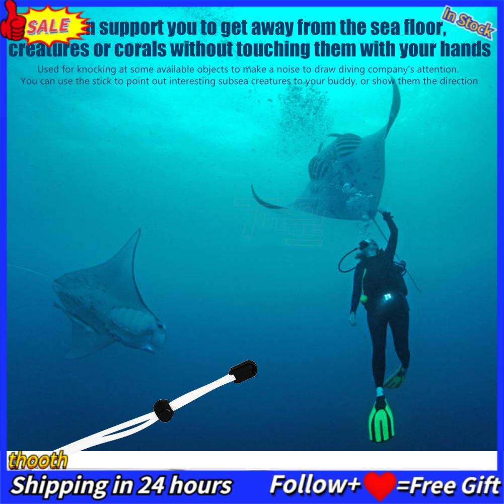 Thooth Thooth Huairdum ดำน้ำ Stick Pointer อลูมิเนียม Scuba เสียง Tickle Rod พร้อมร่มชูชีพ Lanyard ส