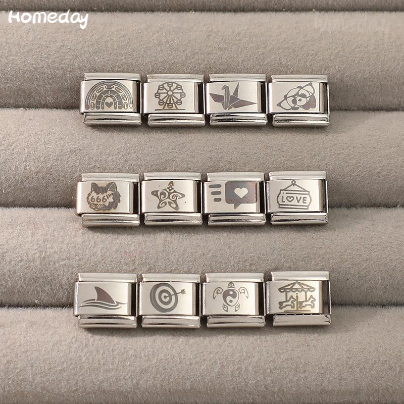 สร้อยข้อมือ Cartoon Italy Charm Fit 9 มม. สแตนเลส สำหรับ DIY และตกแต่งบุคลิกภาพ