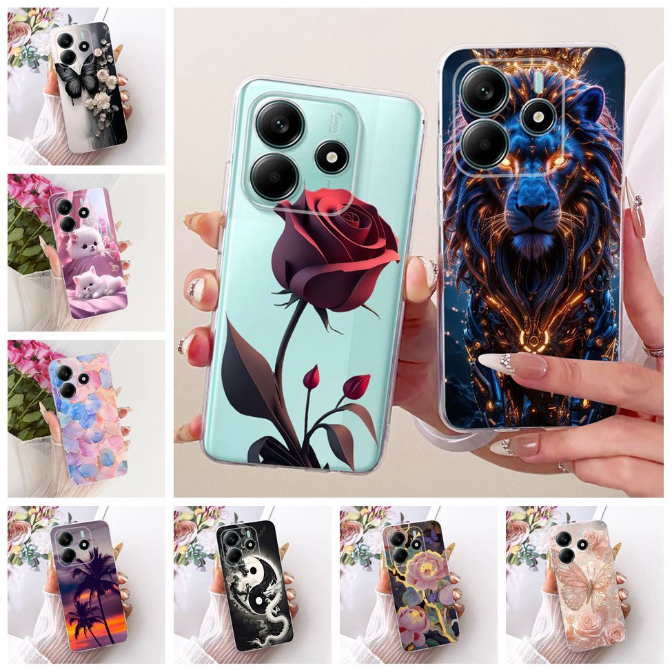 ฝาครอบใสสําหรับ Redmi หมายเหตุ 14 5G กรณีความงามแฟชั่นดอกไม้ Cool น่ารักทาสีปลอก 24094RAD4G