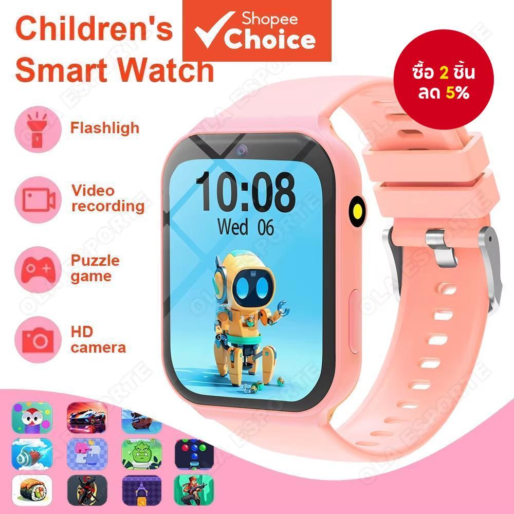 นาฬิกาเล่นเกมสําหรับเด็กรุ่นใหม่ 18 เกมปริศนา เครื่องคิดเลข ไฟฉาย พร้อมกล้องหน้า ประหยัดพลังงาน นาฬิกาเด็ก นับจํานวนก้าว