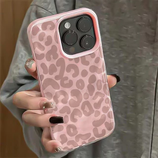 เคสไอโฟน17 สำหรับ IPhone 15 11 16 13 14 12 Pro Max XR X XS MAX 15 16 14 6 6S Plus เคสลายเสือดาวหวานๆ ของแบรนด์สุดเทรนดี้