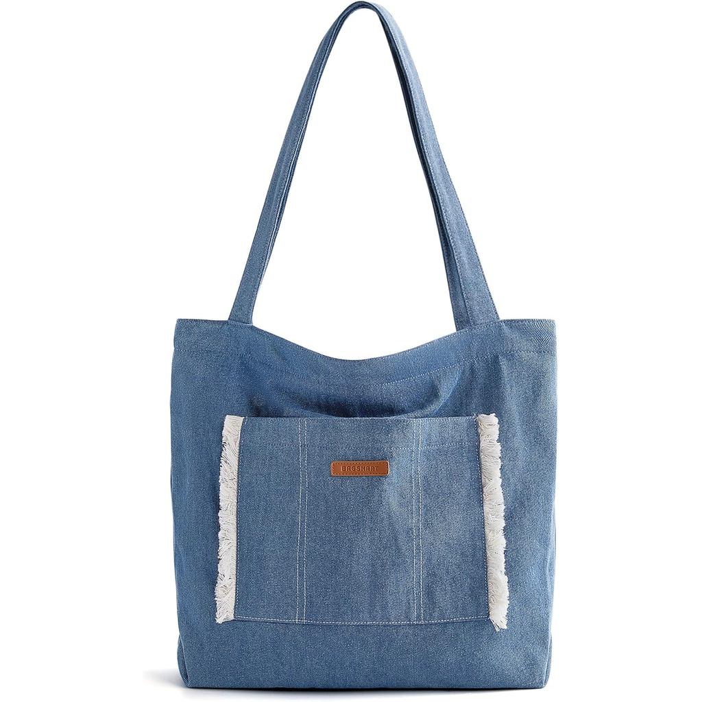 BAGSMART กระเป๋าโท้ทอเนกประสงค์สําหรับผู้หญิงพร้อมสายยางยืดสําหรับการเดินทางฟิตเนสกิจกรรมกลางแจ้ง