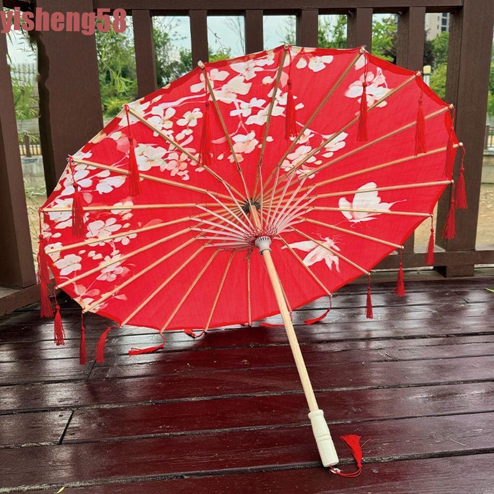 FABLE ร่มผ้าไหมขนาด 70 ซม., สไตล์จีนคลาสสิก กันลมและฝน สำหรับสวมใส่ในงานแต่งและเป็นของตกแต่งการถ่ายภาพ