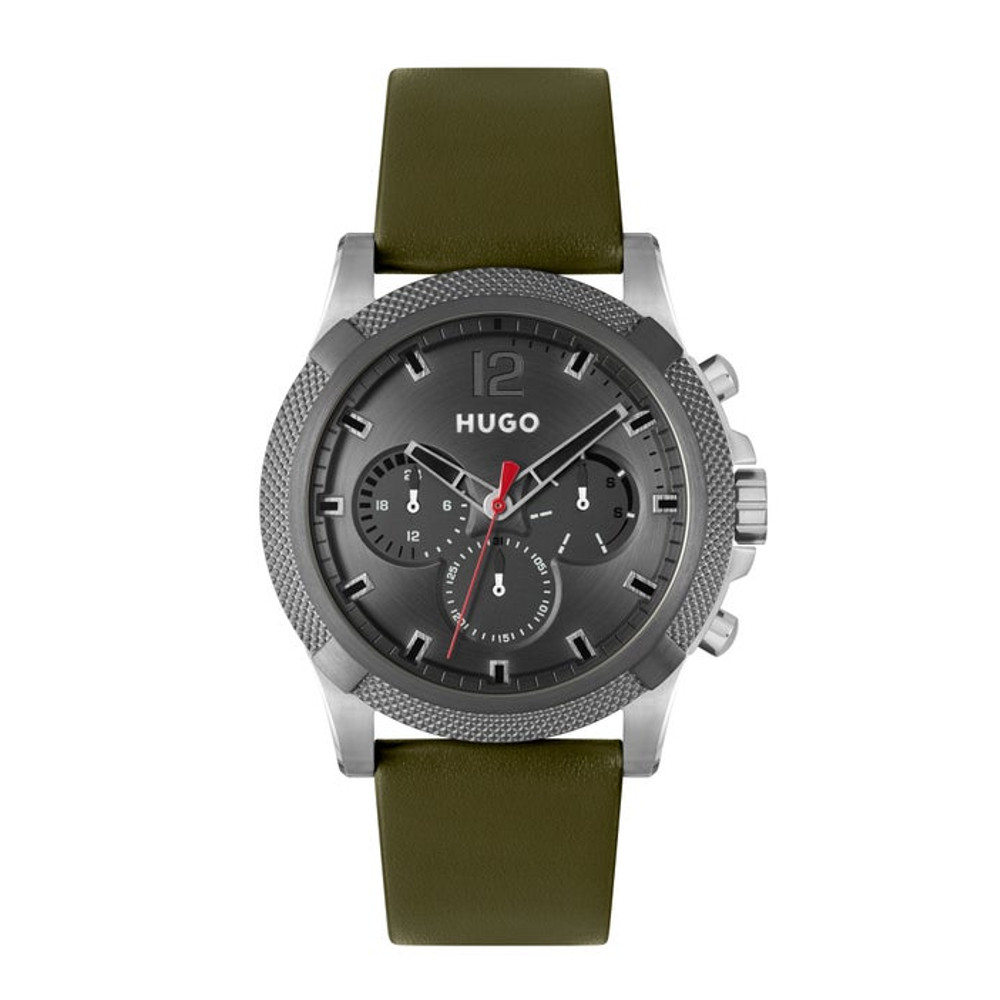 HUGO BOSS นาฬิกาข้อมือผู้ชาย IMPRESS รุ่น HB1530293 สายหนัง สีเขียว 46มม.